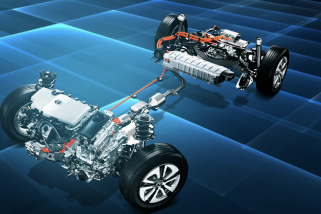 The system of a hybrid car uses a gasoline engine and at least one electric motor to propel the vehicle, and it uses regenerative braking to recover energy.